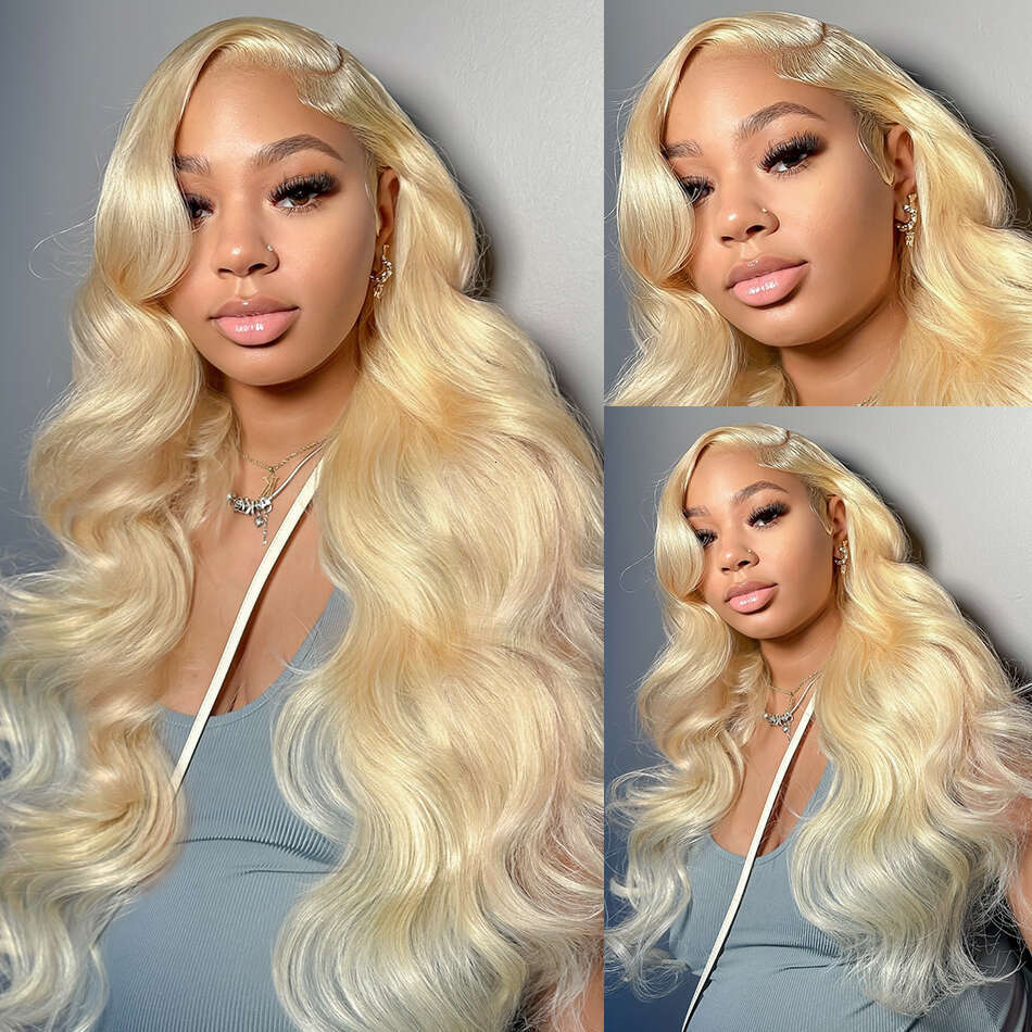 Rosabeauty 13x6 Hd Transparent 613 Frontal Wig 250% 13x4 Honey Blonde Color Brazilian Body Wave Lace Front Human Hair Wigs