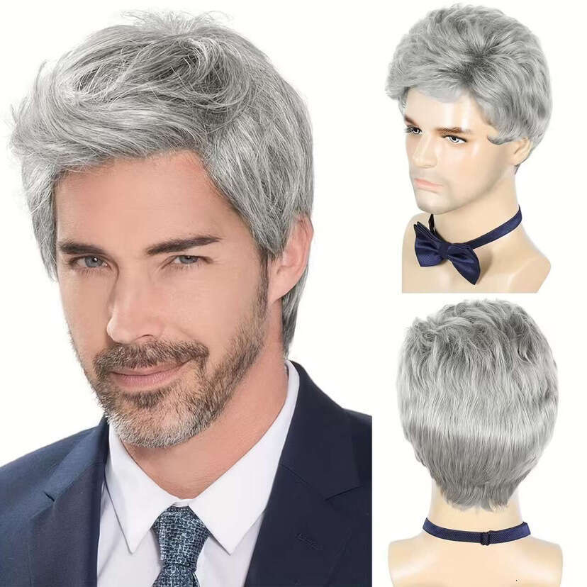 Golden Beauty New Short Hair Wig Men's Headset
