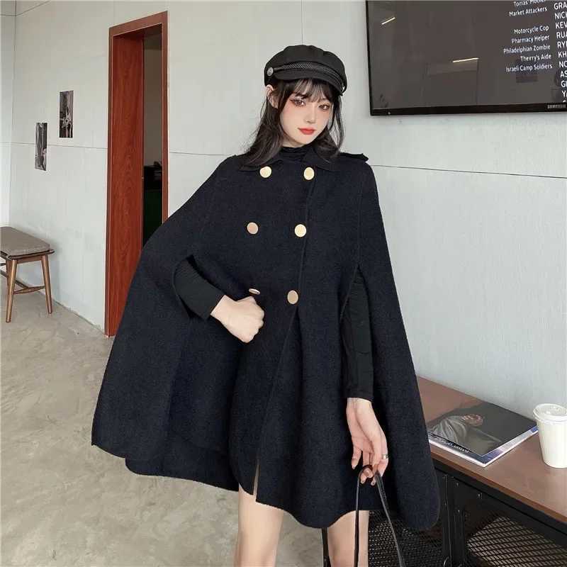 Autumn Winter Plus Size Women Coat Woolen Cloth Cloak Loose Overcoat Female High Quality 2022 Manteau Femme Hiver OversizeX241009