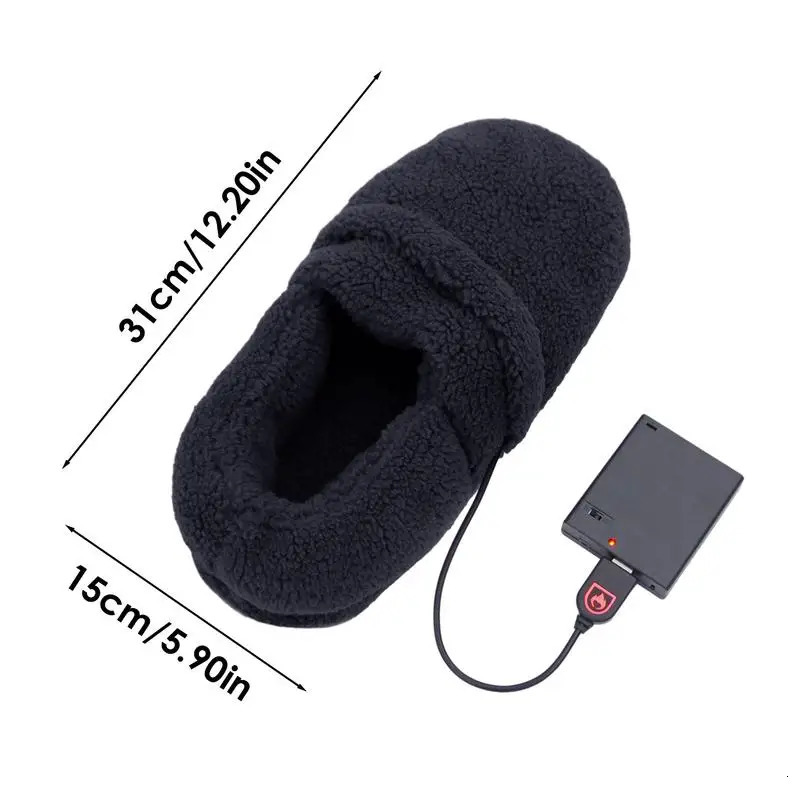 USB charging heated cotton shoes smart home heating warm mens and womens slippers indoor warm feet electric warm shoes241018