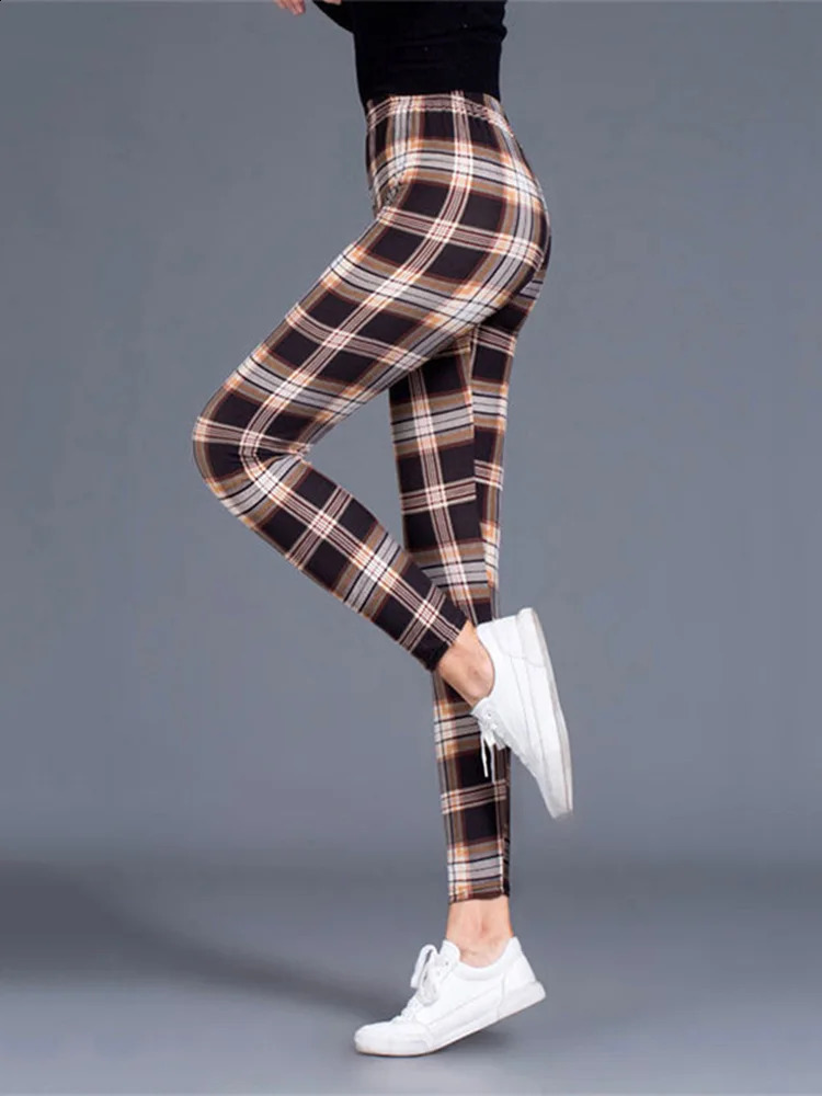 Plaid Legging Sexy Pants Push Up Leggings Fashion Fitness Leggins Gym Sporting High Waist Trousers 241007