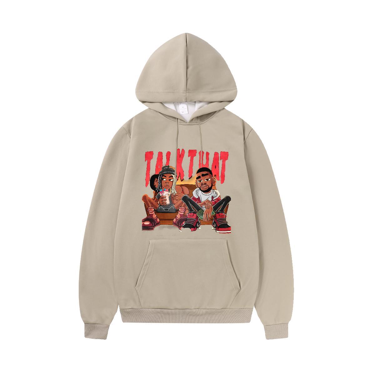 Free Shipping Hoodie Men Loose Couples Hoodie Cartoon Print Tops Pullover Hoodie Sports Casual Hooded Collar Long Sleeve Cotton 350g
