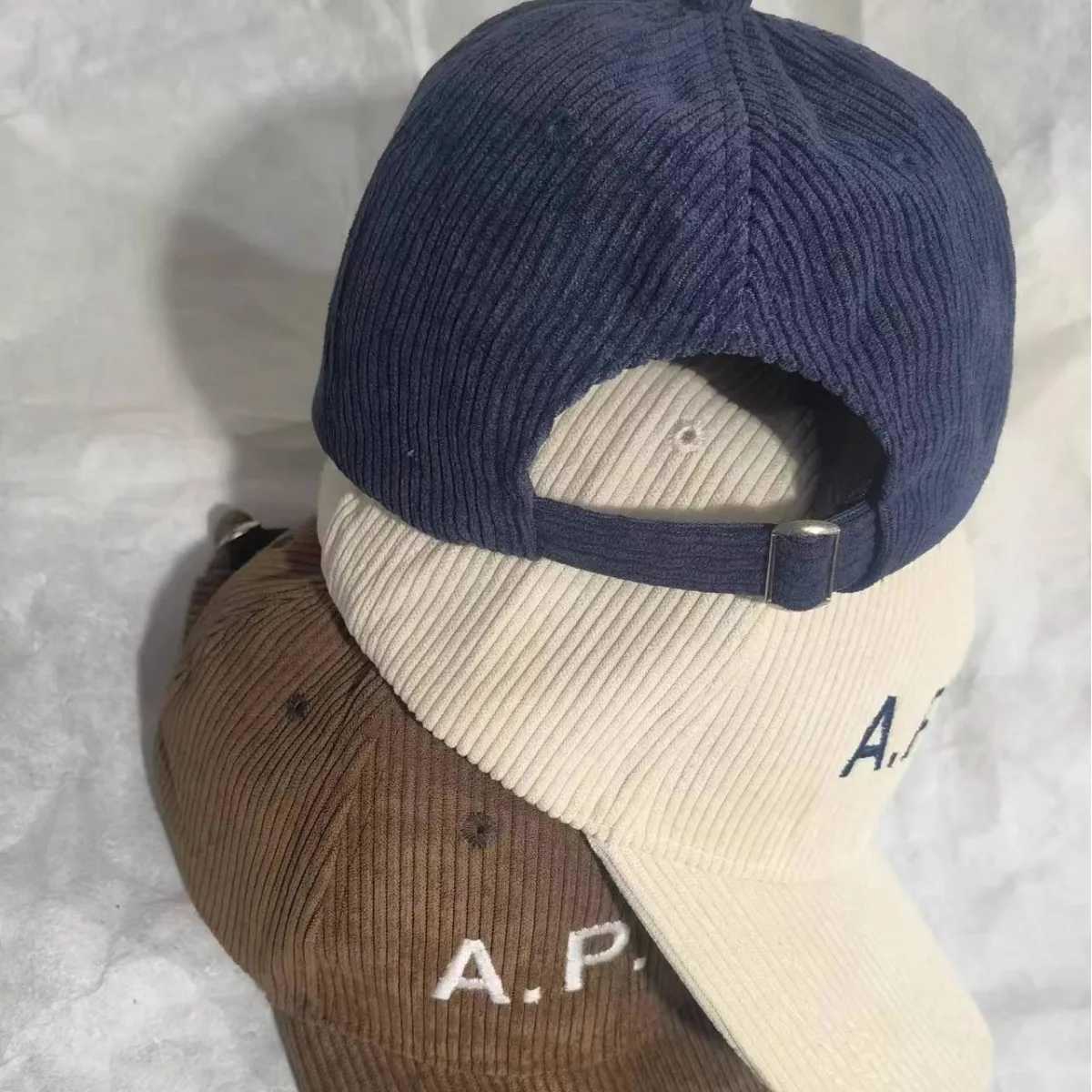 AP corduroy embroidered hat. Unisex style warm casual fashion street trend duck tongue cap. Adjustable corduroy newsboy capX241018