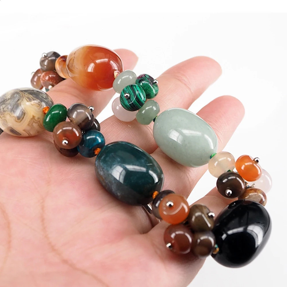 Chakra Energy Natural Stone Necklace Crystal Handmade Bead Pendant Womens Sweater Pendant Necklace Jewelry 241018