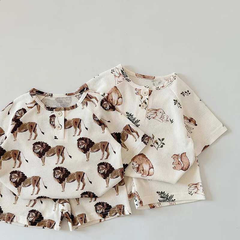 MILANCEL Kids Pyjama Set Animal Style Boys Sleeper Wear Cute Indoor Clothing Set 241017
