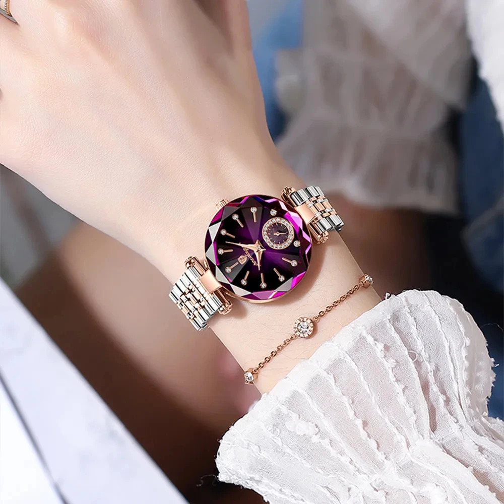 POEDAGAR y Woman Wristwatch Elegant Waterproof Stainless Steel Watch for Ladies Dress Diamond Quartz Womens Watches Reloj 241017