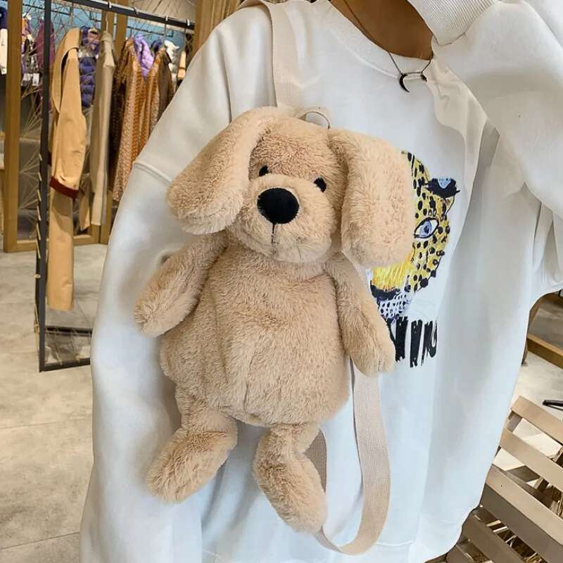 New Style Doll Backpac Cartoon Backpack Dog Plush Women Bag Gift Animals Kids Bags For Girls