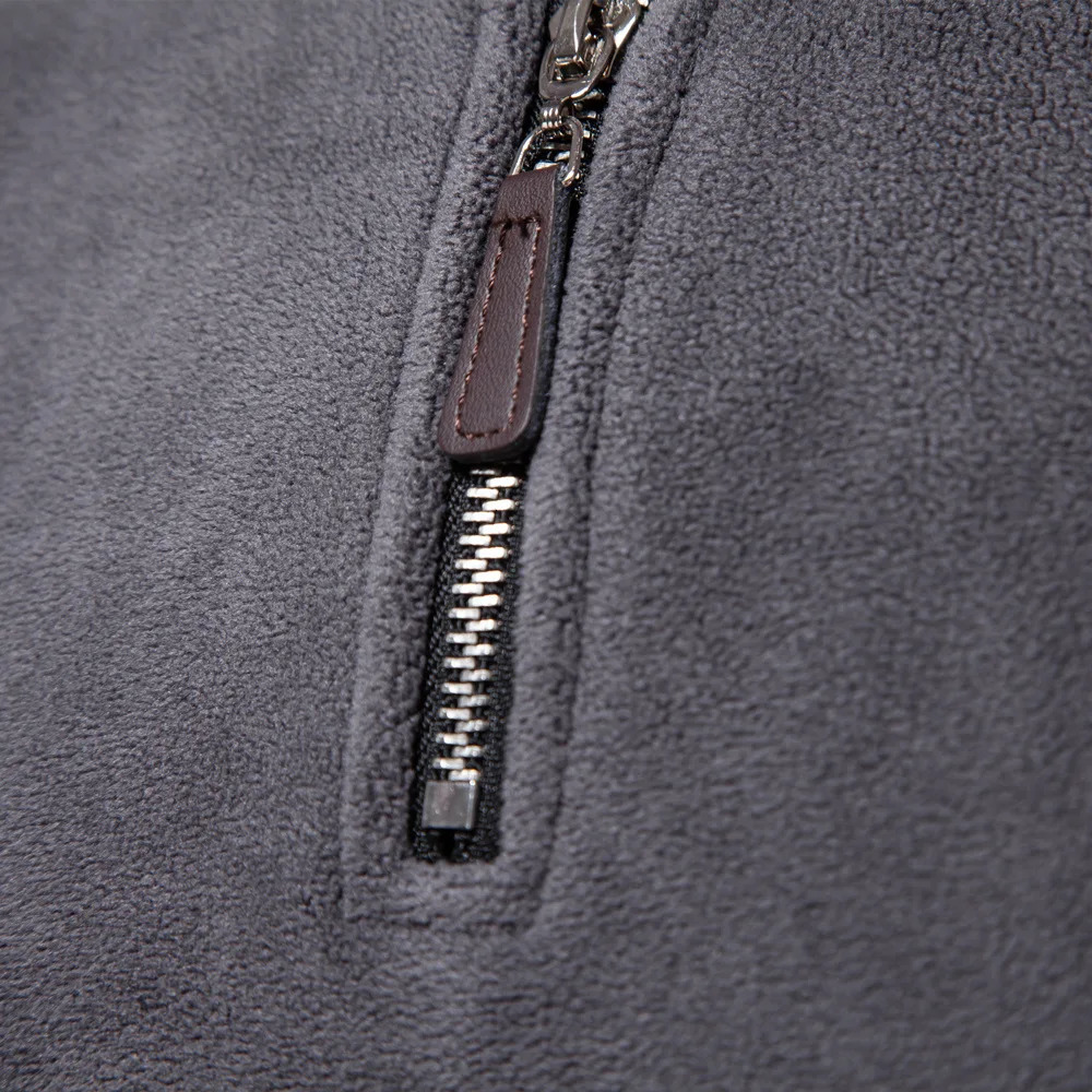 Mens autumn and winter Quality Thicken Warm Fleece Jacket for Men Zipper Neck Pullover Sweatshirt Soft Shell 241018