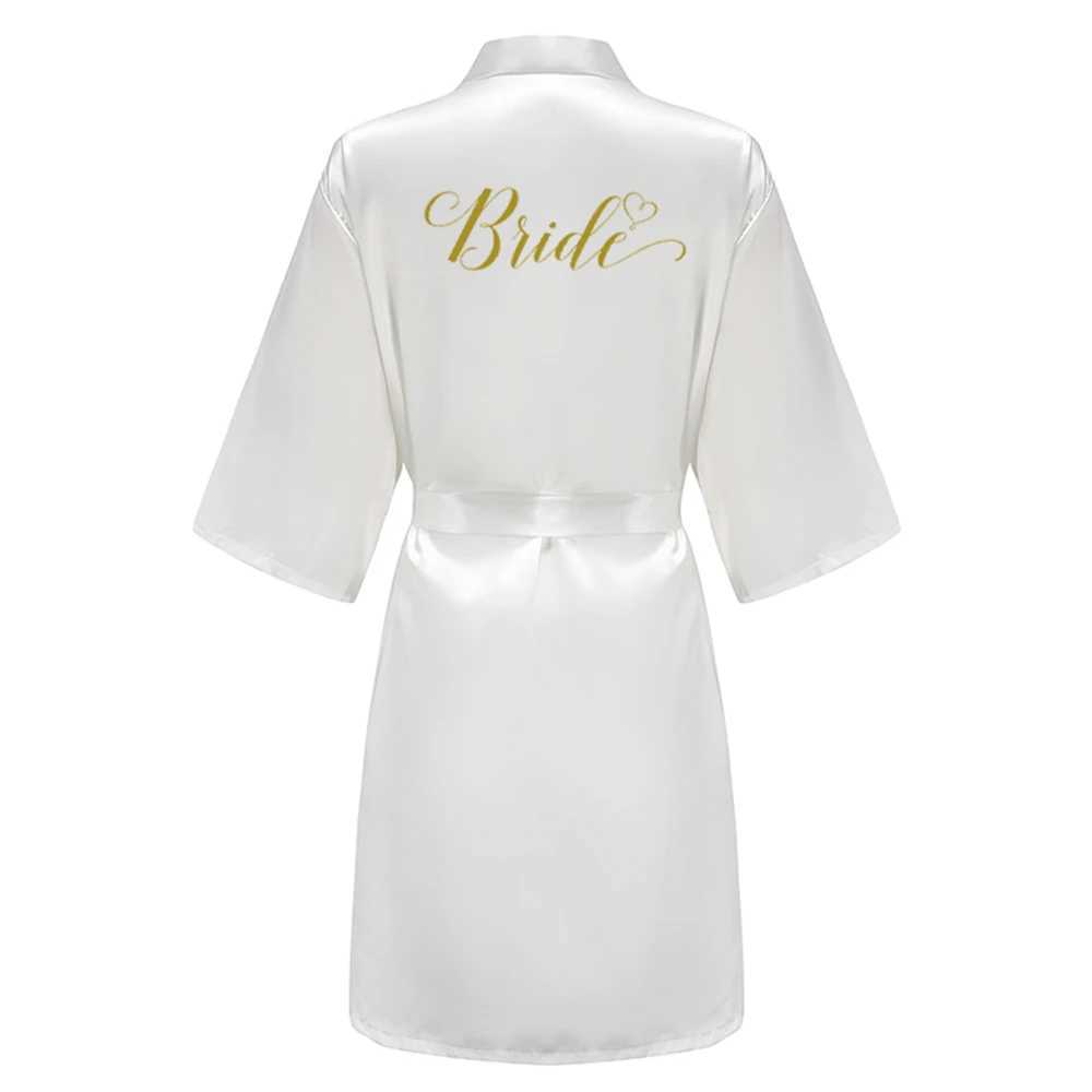 Blue Bride Bridesmaid Robe With Gold Letters Mother Sister Wedding Gift Bathrobe Satin KimonoXJ241018