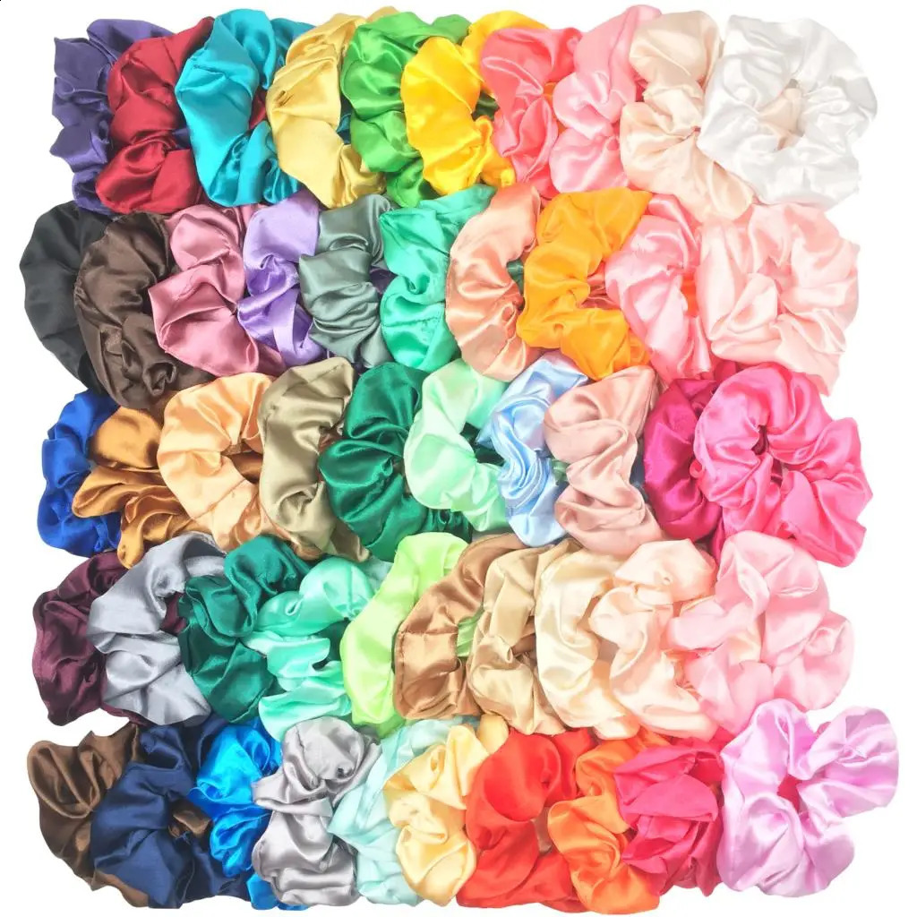 50 pieces/40/30/20 hair screw package satin elastic velvet with screws tie chiffon womens accessories organic Christmas 241018