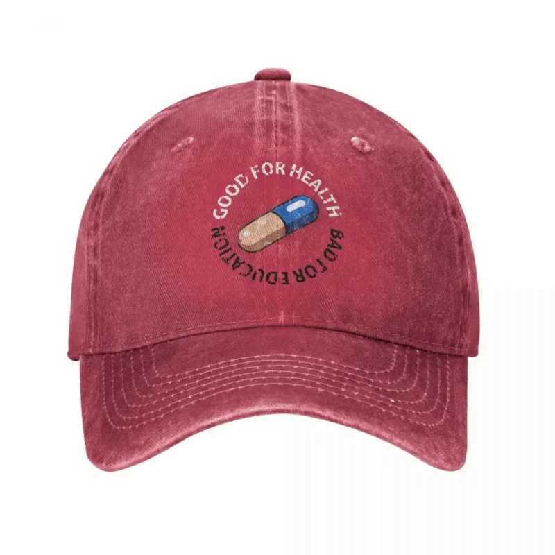 Akira Curious Pill Baseball Cap Vintage Distressed Denim Anime Snapback Cap for Men Women Outdoor Summer Adjustable Caps HatX241018