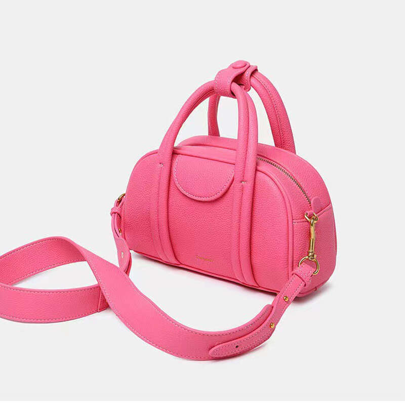Brand Design Bowg Genuine Leather Boston Bag Fashion Commuting Crossbody Bags Solid Color Women Handbag