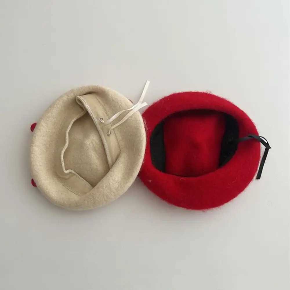 Woolen Baby Beret Hat Korean Soft Warm Children Newsboy Cap Mushroom Cute Kids Berets Boys Girls LX241018