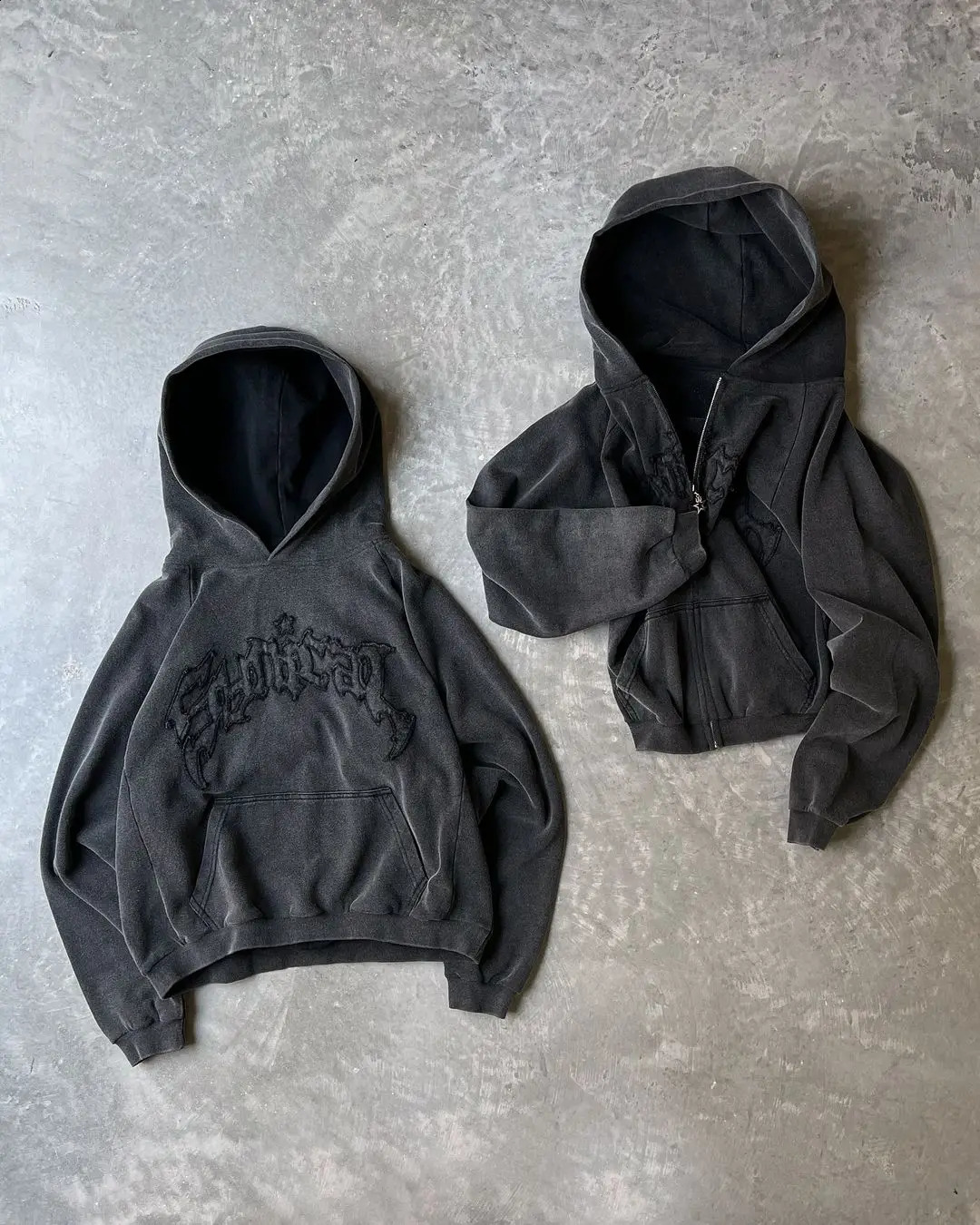 High Street Retro Streetwear Solid Color Embroidered Letters Womens Hoodie Sweatshirt Casual Men and Women Same Style Y2k Tops 241017
