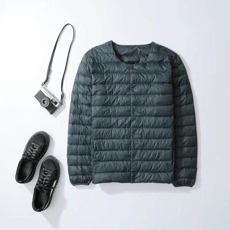 Mens Er Warm Puffer Jackets 2023 New Autumn Winter 90% White Duck Down Lightweight Packable O-Neck Variable V-Neck Men Coat