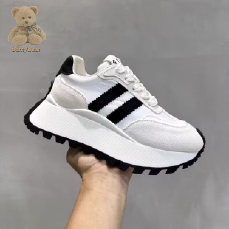 Ddmybear Soft Leather Thick Soled Casual Women 2024 New Model With Interior Height Increase And Versatile Waffle Forrest For Women Chinese Brand Shoes