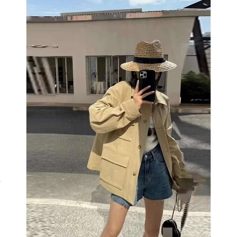 Spring Casual Jackets For Women INS Style Outerwear Fashion Loose Slim Zipper Single-Breasted With Pocket Streetwear