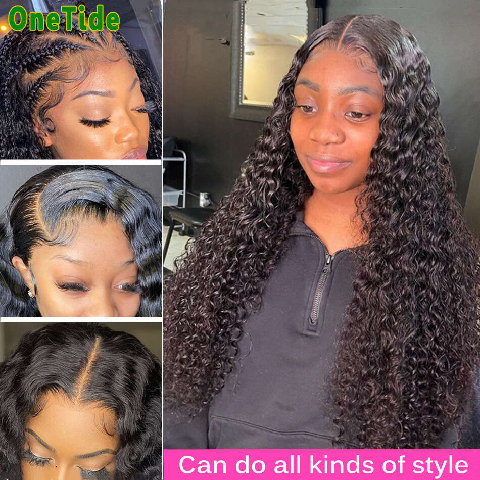 250 Density 13x4 Lace Frontal Human Hair Wigs Deep Wave 4x4 Lace Human Hair Curly Human Hair Wigs For Women Brazilian Remy Hair