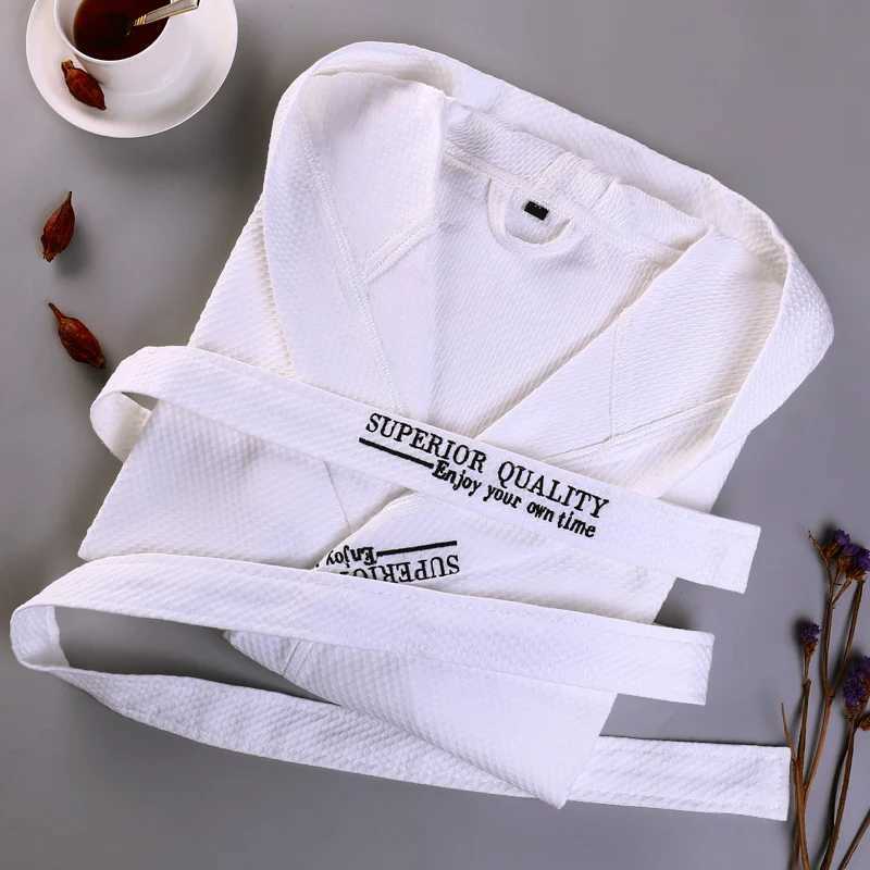 Summer Cotton Bathrobe Men Hooded Women Long Soft Warm Robe Wedding Bridesmaid Robe White/Grey Color Knee Length LuxuryXJ241018