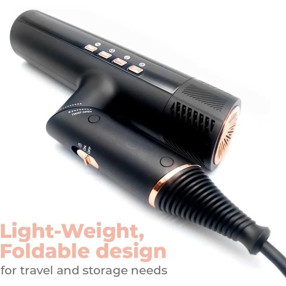 DryQ Intelligent Hair Dryer - Ultra Light Foldable Powerful Quiet Motor - Infrared and Ionic Technology W241018