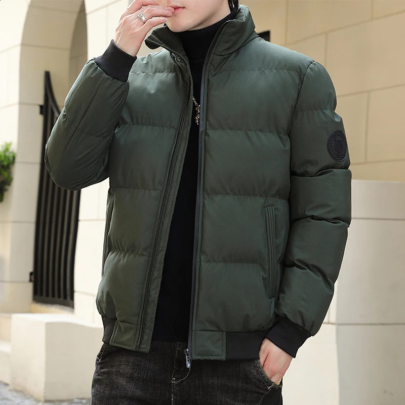 Winter Thick Jacket Mens Fashion Casual Short Coldproof Down Cotton Warm Coat Male Lightweight Snow Solid Color Parka 241010