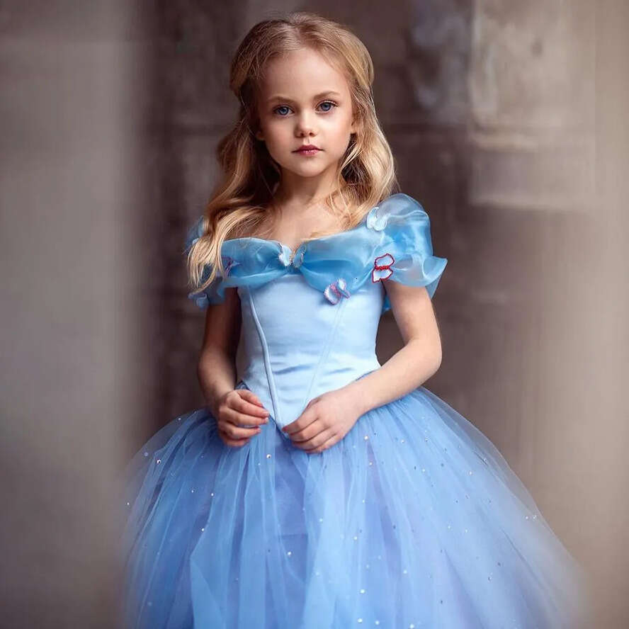 2022 Wer Girl Cinderella Dresses Baby Girls Photo Shoot Dress Toddler Clothes Birthday Wedding Guest Gowns Pro232 s