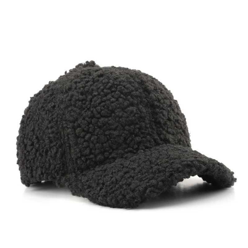 Japanese Womens Autumn and Winter Solid Color Lamb Wool Warm Ear Protection Baseball Cap Outdoor Mens Casual Hat Gorras HombreX241018