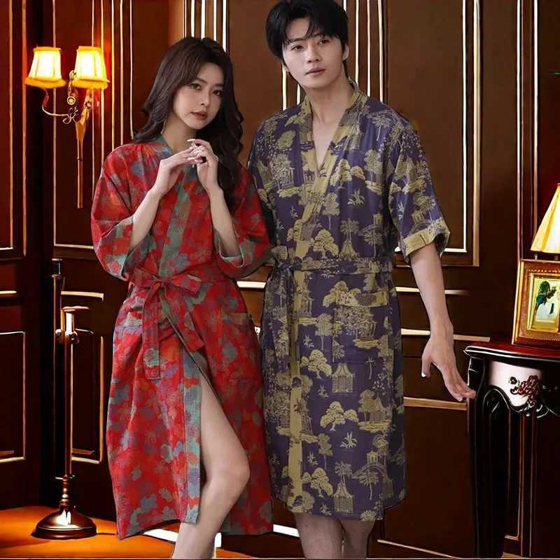 Night Wears Nightgowns Female Kimono Sleepwear Casual Peignoir Femme New Spring Autumn Bathrobe Women Loose Waffle Morning RobeXJ241018
