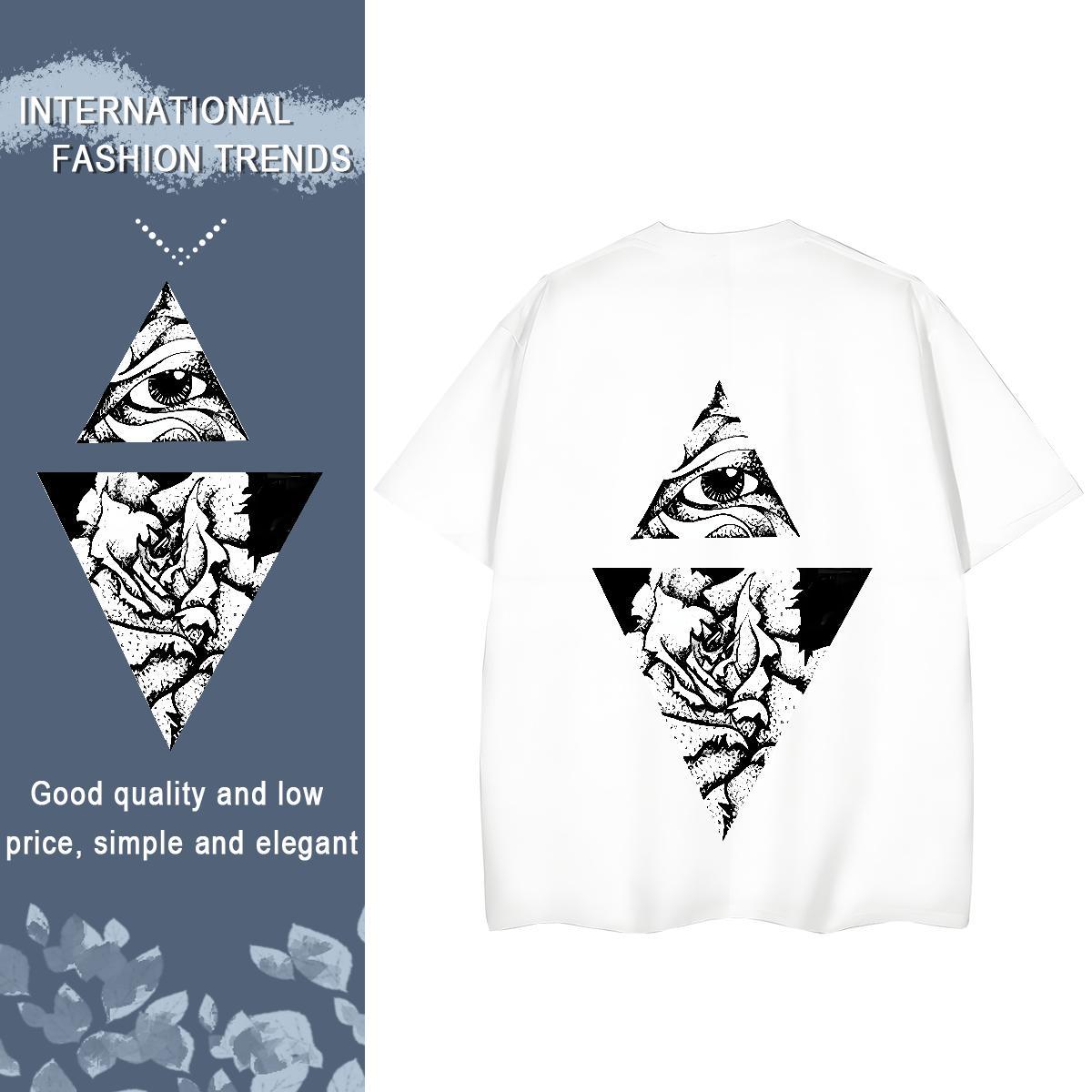 DIY Women T Shirts 230g 100% Cotton Crew Neck Casual Daily Wear eye of the devil Couples T Shirts 5A Oversized Tees Shirts