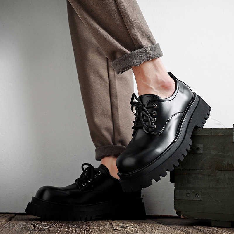 Martin Boot Mens Summer Low Top Ankle Boots Thick Soled Black Workwear Shoes British Casual Small Leather Shoes Fashion Boots 240927