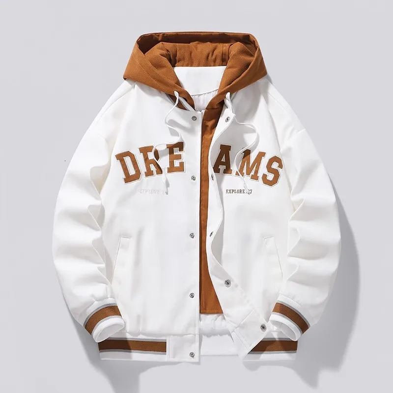 Men's Autumn New Trendy Brand Jackets Student Hooded Plus Size Coats Male High Quality Varsity Baseball Uniform Jacket