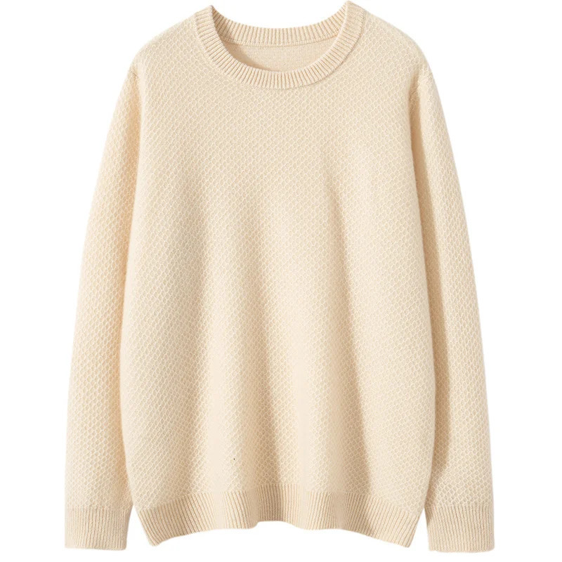 autumn and winter mens cashmere sweater round neck casual Korean style warm 241018