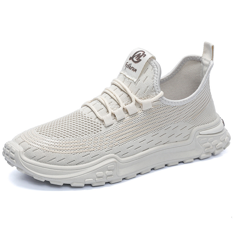 New Lightweight Soft Sole Men's Mesh Flyknit Summer Breathable Sports Student Comfortable Anti slip Casual Shoes