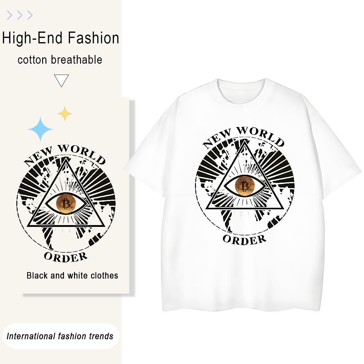 Fashion T-Shirts 230g Pure Cotton Crew Neck Outdoor eye of the devil Couples T Shirts Nice Cartoon Anime Tees Shirts