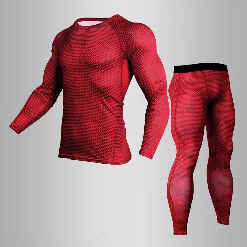Men's Thermal Underwear New MMA 3D Printed Thermal Underwear Men Compression Thermal Long Slve T Shirt Mens Fitness Bodybuilding Skin Tight Y2410