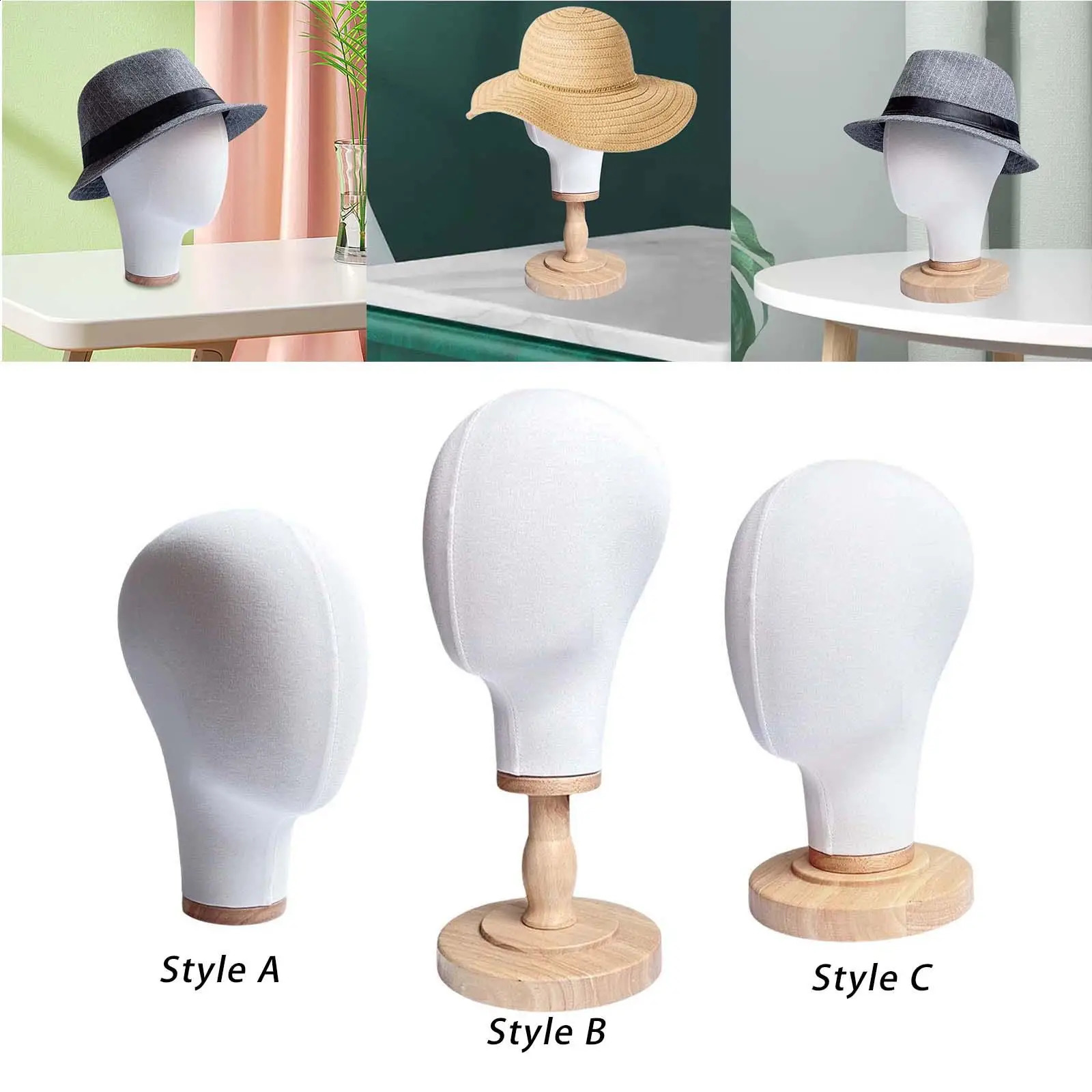 54cm Wig Making Styling block Head Mannequin Head for Headdress Eyeglasses Earphones Tabletop Hats Display with Wood Base 241017