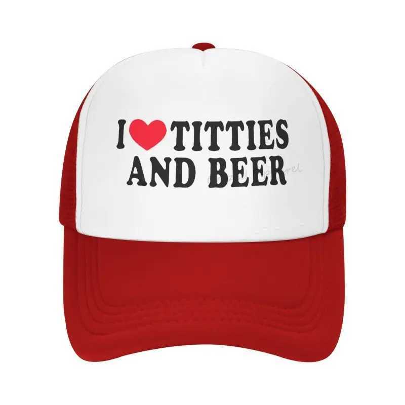 I Heart Titties and Beer - Love Funny Gag - Vintage Retro Style Trucker Cap Hat for Men and WomenX241018
