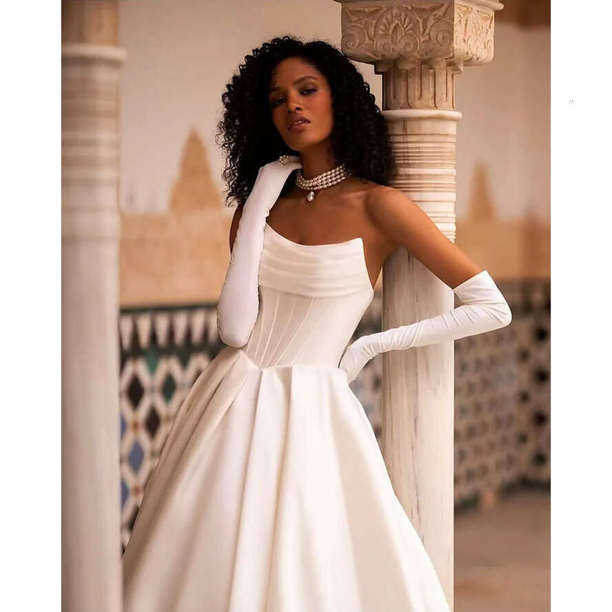 Dress Sweetheart Satin Wedding A E Sweep Train Or Length Elegant Pleat Bridal Gown Customize To Veasures Rope De Mariee legant