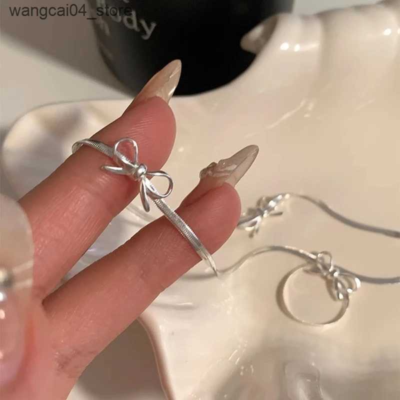 Chokers 925 sterling silver bow necklace chain snake bone necklace birthday party gift L240910