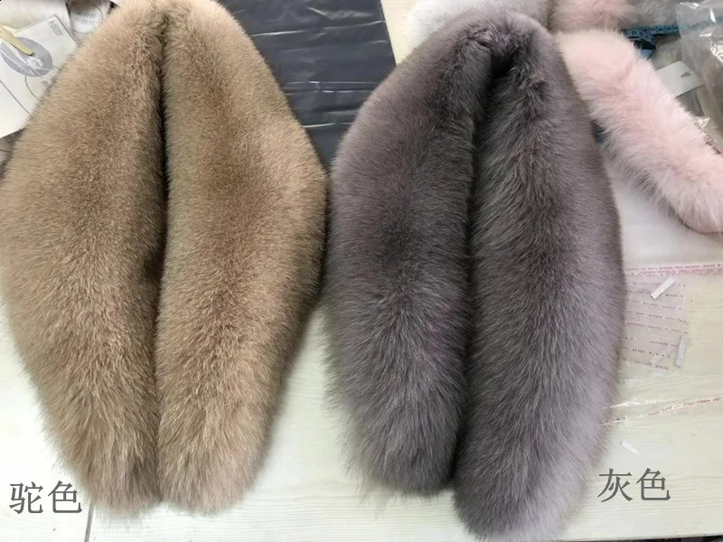 Winter real fox fur collar womens black natural fur scarf shawl womens collar wrapped neck warm fur scarf scarf mens 241216