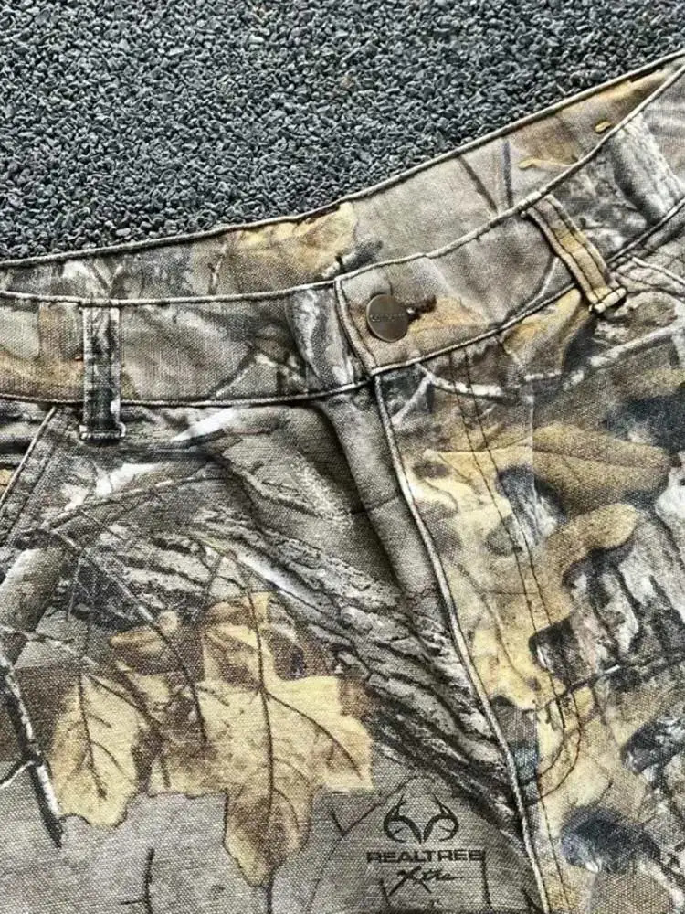 Summer treet Mens Camouflage Printed Straight Pants Amrican Casual Beach Jeans Male Vintage Washed Wide Leg Trousers 241018 - view 4