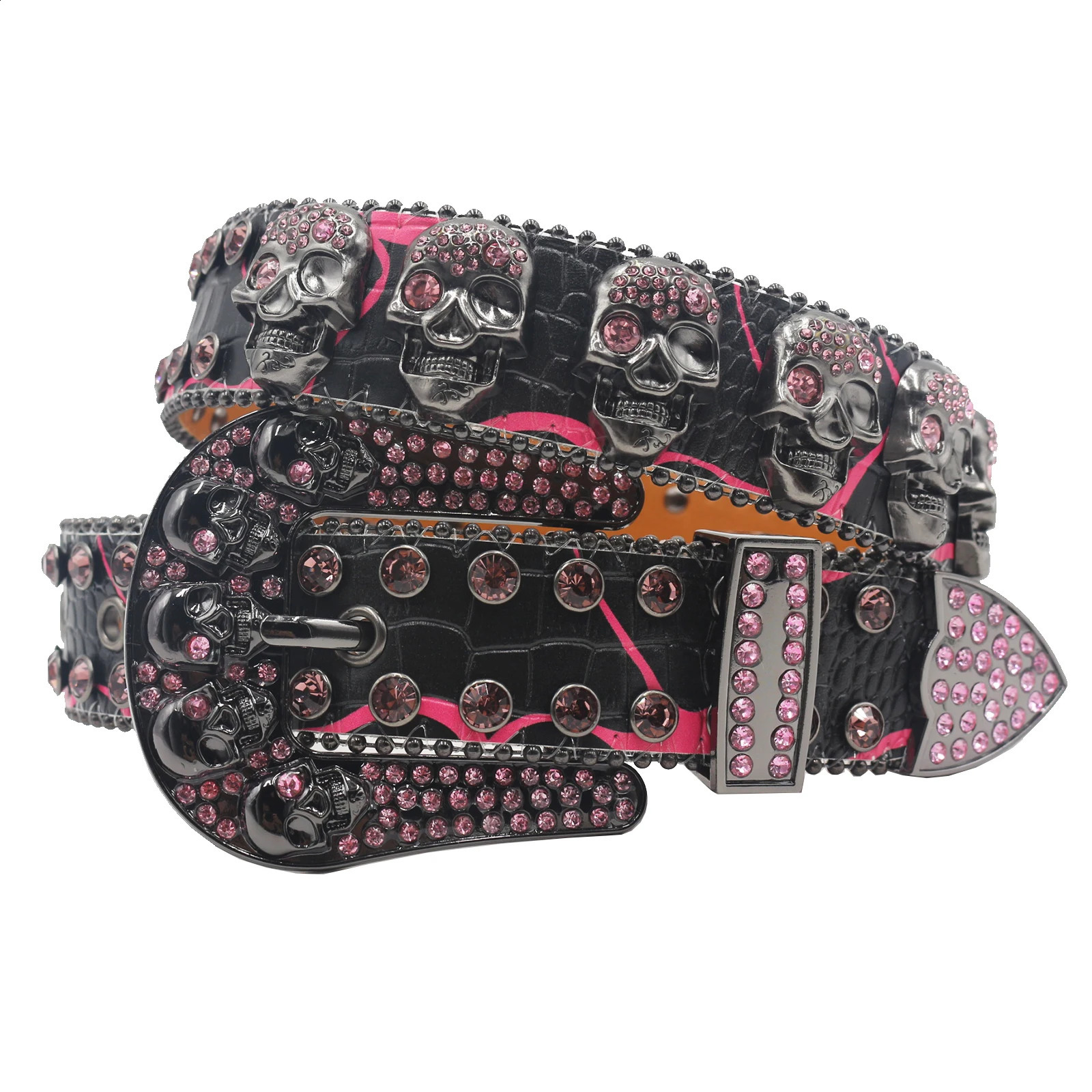 Punk rhinestone with suit denim with sparkling diamonds mens Y2K crystal studs Cinto De with jeans 241018