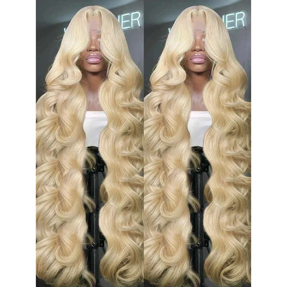 Rosabeauty 13x6 Hd Transparent 613 Frontal Wig 250% 13x4 Honey Blonde Color Brazilian Body Wave Lace Front Human Hair Wigs