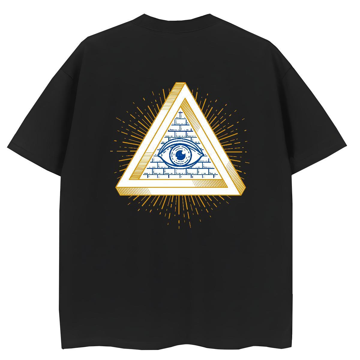 2024 DIY T Shirts Women 100% Cotton 230g O-Neck Short Sleeve Street eye of the devil Women Tees Brand Cartoon Print Clothes Shirt