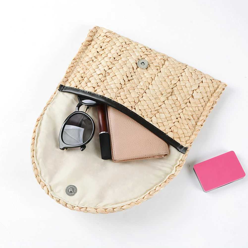 Summer beach vacation bag for women hand woven Rattan Str womens handbag new fashion luxury bag womens wallet Z241018