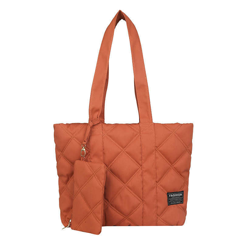 Texture Autumn Winter Women's Bag Fashion Cotton Dress One Shoulder Bag Simple Large Capacity Tote Bag 241015