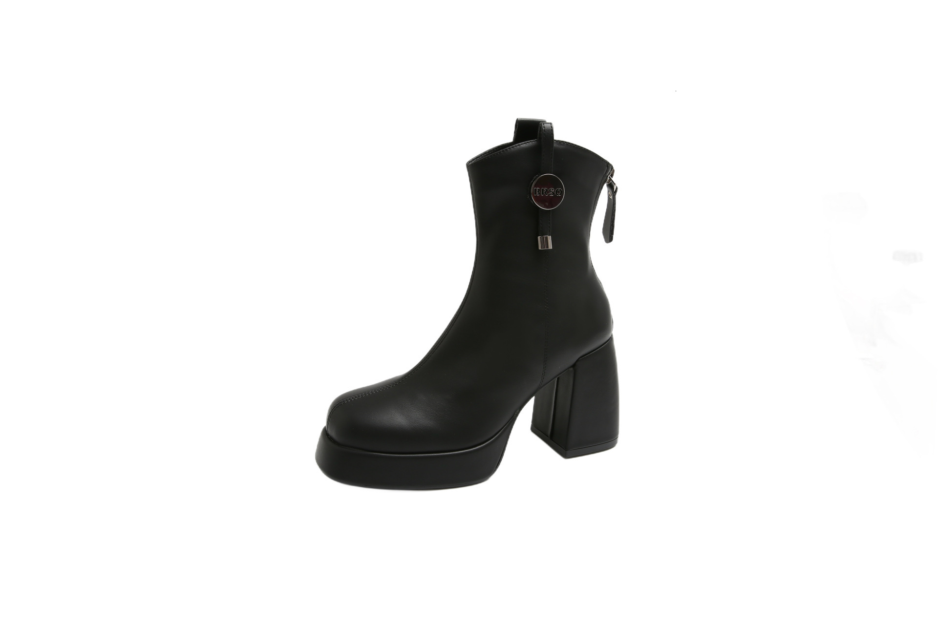 British style Martin boots for women 2024 model anti slip thick sole slimming short boots with metal buckle rubbing color slimming boots
