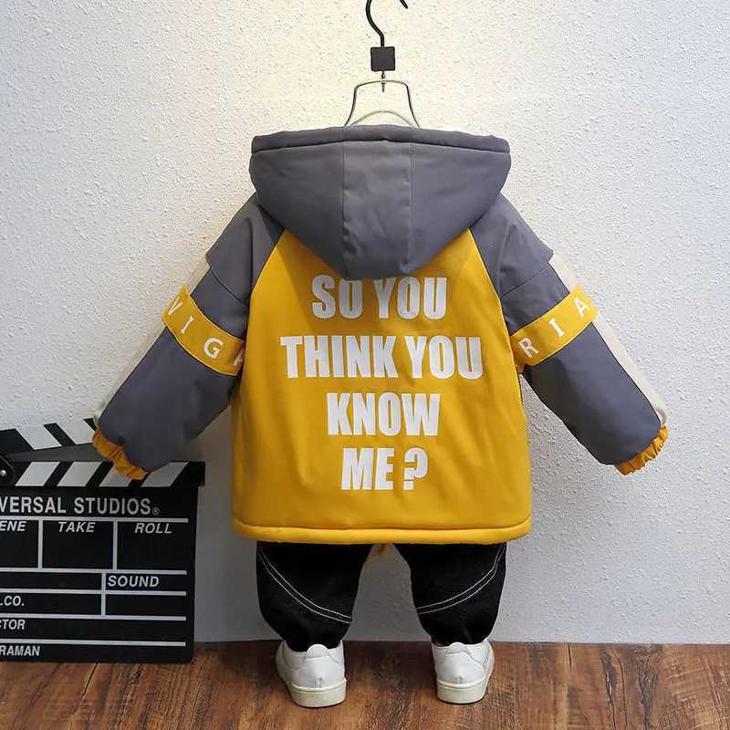 Boys outerwear cotton windproof outerwear vintage spring and summer Christmas gift warm childrens clothing M241018