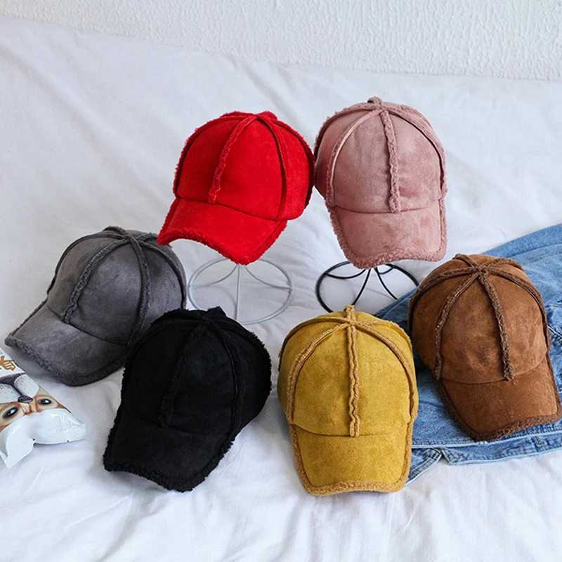 2022 Autumn Men Women Winter Hats Baseball Cap Warm Adjustable Sports Wool Solid Color Baseball Hats for Kids Fashion Female CapX241018