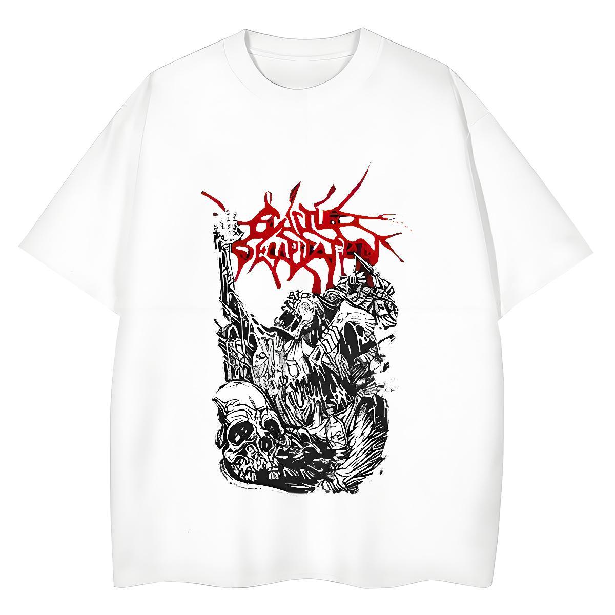 Classic T Shirt For Woman 230g 100% Cotton O Neck Short Sleeves Street skull Lady T shirt Designer Nice Anime Print Clothes